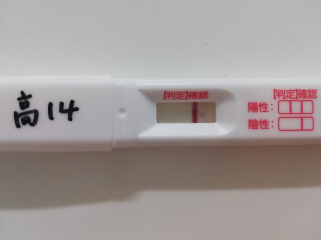 妊娠検査薬　高温期14日目　ごく薄陽性反応　化学流産